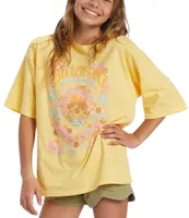 Billabong Big Girls 8-12 Short Sleeve Lost In Bliss True Boy Oversize T-Shirt