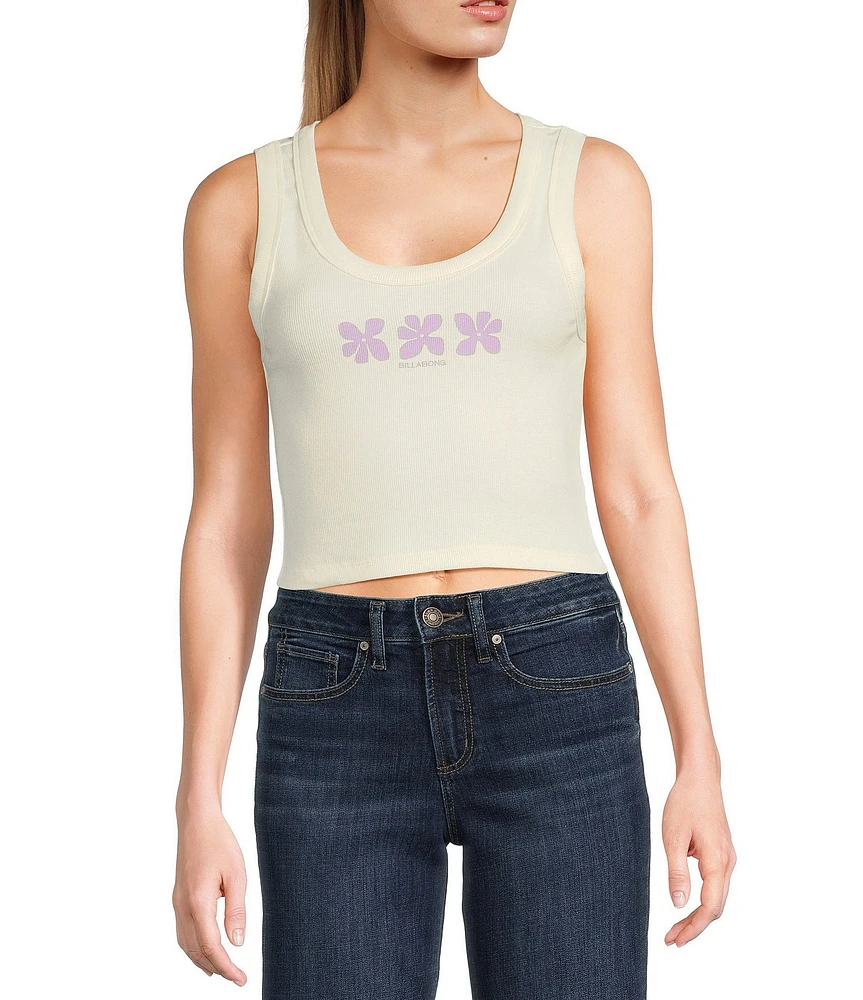 Billabong Block Party Cropped Graphic Tank Top