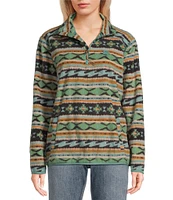 Billabong Boundary Mock 3 Striped Quarter Zip Fleece Pullover