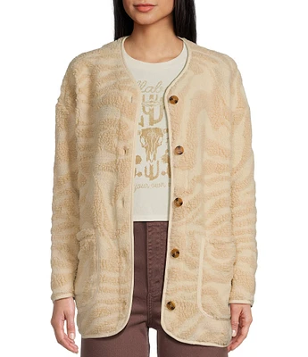 Billabong Fireside Cozy Oversized Printed Sherpa Jacket