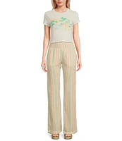 Billabong New Waves 2 Relaxed High-Rise Smocked Waist Striped Pants