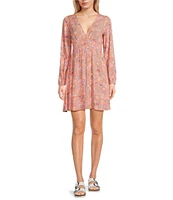 Billabong In Ur Dreams Blouson Sleeve Floral Print Dress