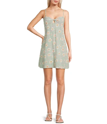 Billabong Last Sunset Floral Printed Sleeveless Mini Dress