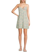 Billabong Last Sunset Floral Printed Sleeveless Mini Dress