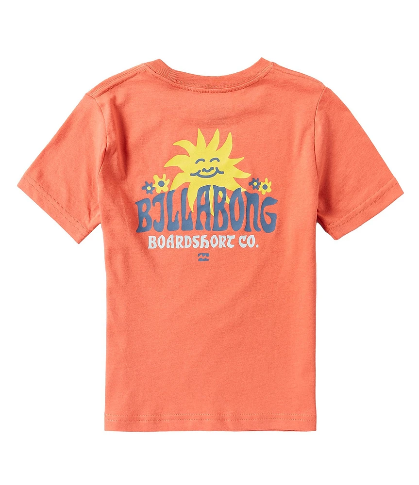 Billabong Little Boys 2T-7 Short Sleeve Lounge Sun/Logo Graphic T-Shirt