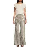 Billabong New Waves High Rise Smocked Striped Pants