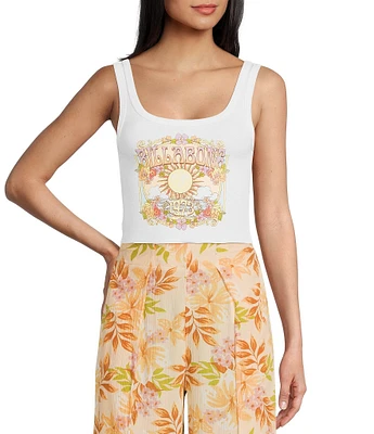 Billabong Ray Of Sunshine Crop Graphic Tank Top