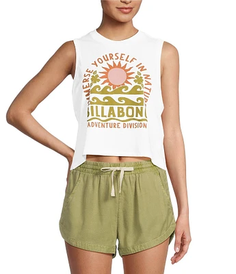 Billabong Relaxed Crop Adventure Division Graphic Tank Top