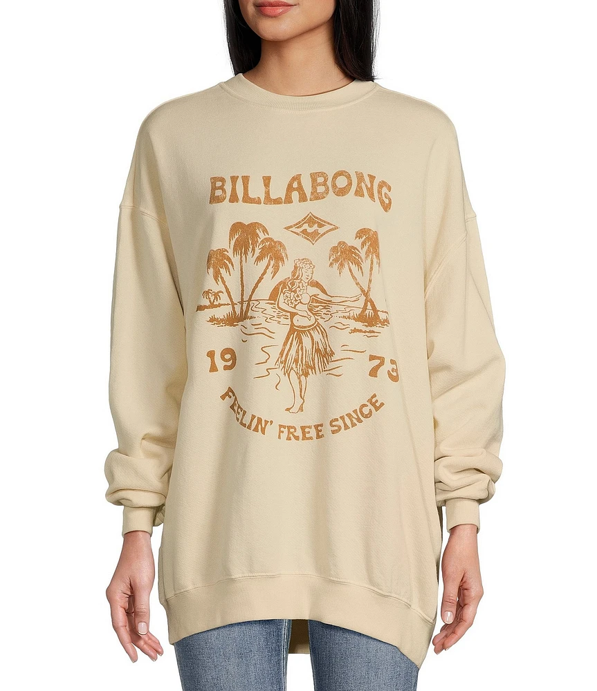 Billabong Ride In Crew Oversized Graphic Sweatshirt