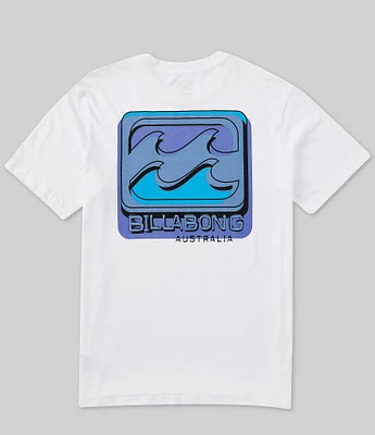 Billabong Short Sleeve Crayon Wave Graphic Logo T-Shirt