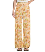 Billabong Split Spirit High Rise Tropical Floral Print Wide Leg Pants