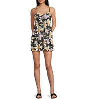 Billabong Star Glow Sleeveless Tropical Floral Printed Romper