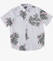 Billabong Sundays Button Front Short Sleeve Allover Print Top