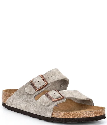 Birkenstock Men's Arizona Soft Footbed Suede Double Banded Slip-On Sandals