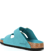 Birkenstock Women's Arizona Oiled Leather Big Buckle Detail Slide Sandals