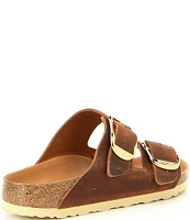 Birkenstock Women's Arizona Oiled Leather Big Buckle Detail Slide Sandals