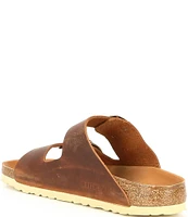 Birkenstock Women's Arizona Oiled Leather Big Buckle Detail Slide Sandals