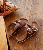 Birkenstock Women's Arizona Oiled Leather Big Buckle Detail Slide Sandals