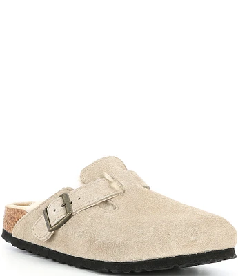 Birkenstock Women's Boston Suede Shearling-Lined Clogs