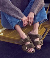 Birkenstock Women's Arizona Big Buckle Teddy Shearling Slide Sandals