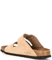 Birkenstock Women's Arizona Suede Nubuck Big Buckle Detail Slide Sandals