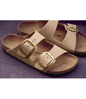 Birkenstock Women's Arizona Suede Nubuck Big Buckle Detail Slide Sandals