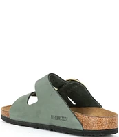 Birkenstock Women's Arizona Suede Nubuck Big Buckle Detail Slide Sandals