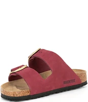 Birkenstock Women's Arizona Suede Nubuck Big Buckle Detail Slide Sandals