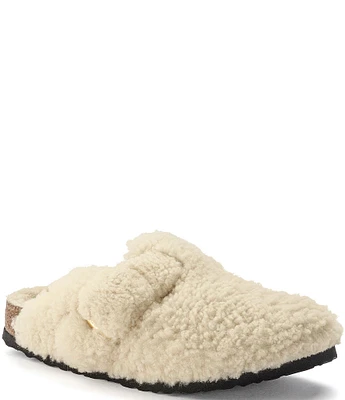 Birkenstock Women's Boston Big Buckle Teddy Shearling Clogs