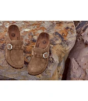 Birkenstock Women's Buckley Suede Buckle Clogs