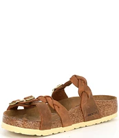 Birkenstock Women's Franca Braid Oiled Leather Strappy Sandals