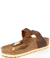 Birkenstock Women's Gizeh Braided Oiled Leather Thong Sandals