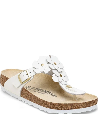 Birkenstock Women's Gizeh Flowers Leather Thong Sandals