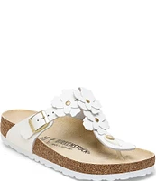 Birkenstock Women's Gizeh Flowers Leather Thong Sandals