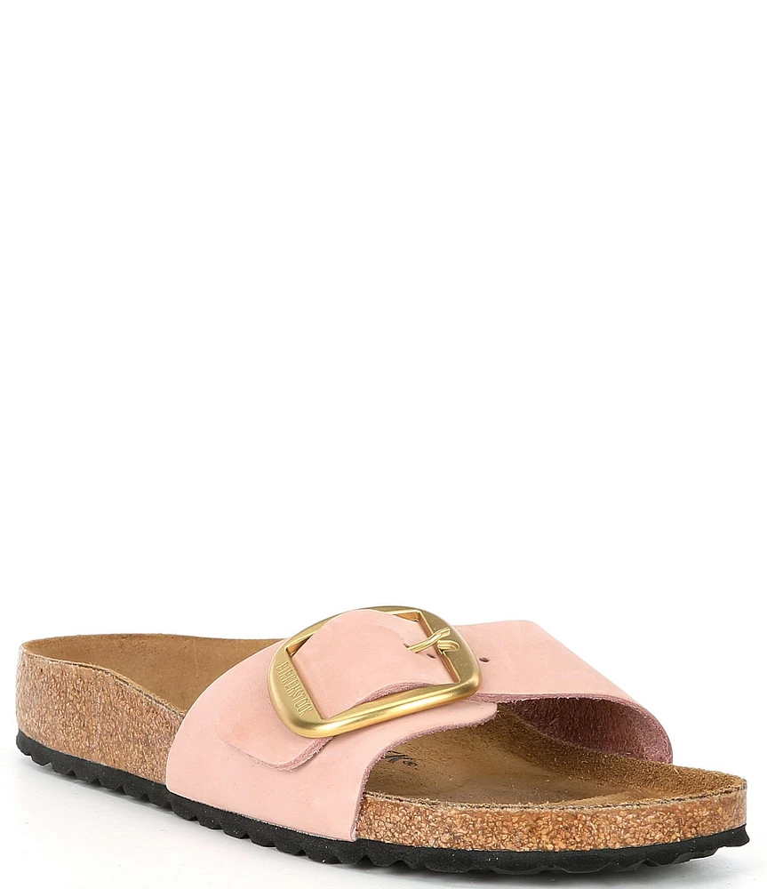 Birkenstock Madrid Big Buckle Detail Nubuck Slide Sandals