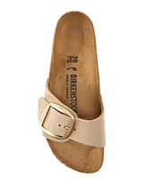 Birkenstock Madrid Big Buckle Detail Nubuck Slide Sandals