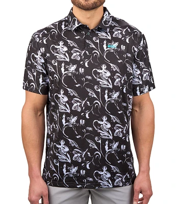 BLACK CLOVER Enzo Printed Short Sleeve Polo Shirt