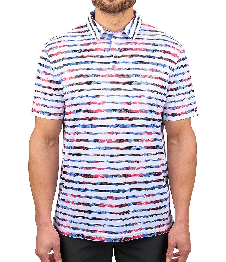 BLACK CLOVER Kona Printed Short Sleeve Polo Shirt