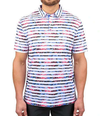 BLACK CLOVER Kona Printed Short Sleeve Polo Shirt