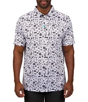 BLACK CLOVER Vacation Nation Short Sleeve Printed Polo Shirt