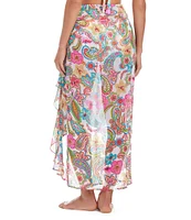 Bleu Rod Beattie All Set For Summer Ruffle Trim Sarong Swim Cover-Up