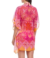 Bleu Rod Beattie Beat Desert Bloom V-Neck Caftan Swim Cover-Up