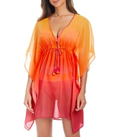 Bleu Rod Beattie Beat the Heat Ombre V-Neck Caftan Swim Cover-Up