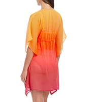 Bleu Rod Beattie Beat the Heat Ombre V-Neck Caftan Swim Cover-Up