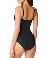 Bleu Rod Beattie Kore Shirred Bandeau Underwire Tank One Piece Ruched Swimsuit