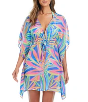 Bleu Rod Beattie On The Bright Side Chiffon Plunge Neck Caftan Swim Cover-Up