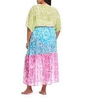 Bleu Rod Beattie Plus Size Sock It To Me Chiffon V-Neck Swim Cover-Up Dress