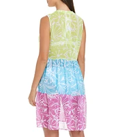 Bleu Rod Beattie Sock It To Me Round Neck Tiered Swim Cover-Up Dress