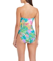 Bleu Rod Beattie St. Tropez Sweetheart Neck Shirred Bandeau One Piece Swimsuit