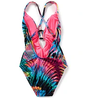 Bleu Rod Beattie Wild Thing Plunge Neck Open X-Back One Piece Swimsuit